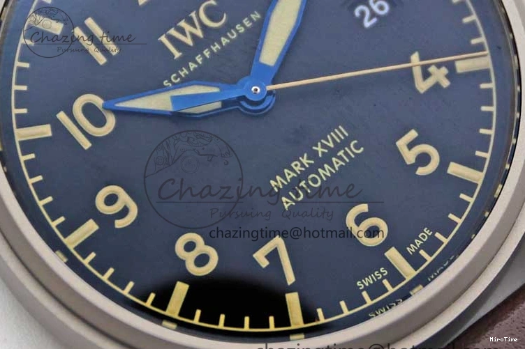 MIROTIME 0315 Mark XVIII IW327006 Titanium M+F 1:1 Best Edition Black Dial on Brown Leather Strap A Efficient 7052